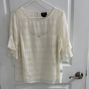 Liz Claiborne Cream Sheer Blouse